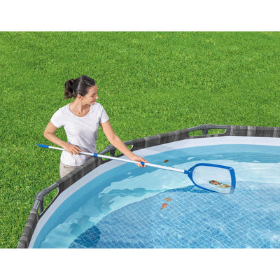 Bestway 14 Ft Round Above Ground Solar Pool Cover & FlowClear AquaScoop Skimmer