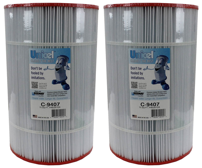 Unicel C-9407 Replacement 75 Sq Ft Pool Spa Filter Cartridge, 171 Pleats, 2 Pack