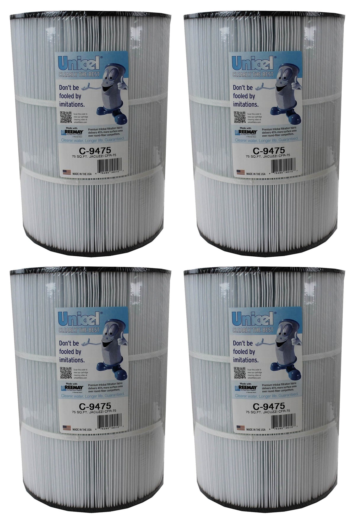 4) NEW Unicel C-9475 Pool Spa CFR 75 Sq Ft Filter Cartridges Element PJ75-4