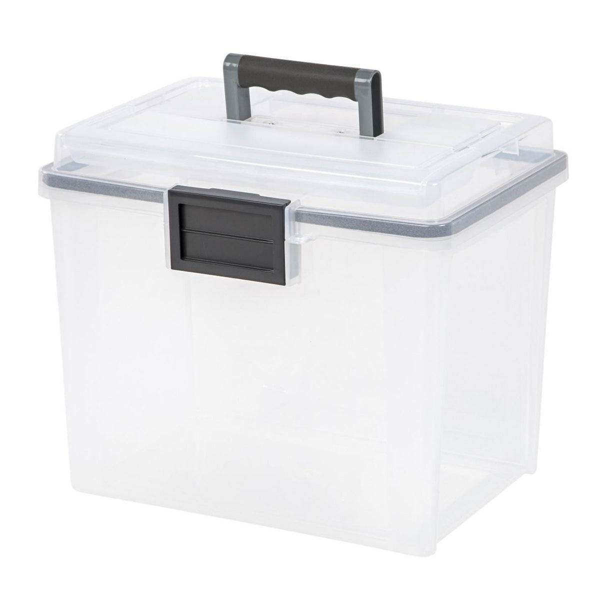 IRIS USA 19 Quart Letter Size Weathertight File Box, Clear (4 Pack) (Open Box)