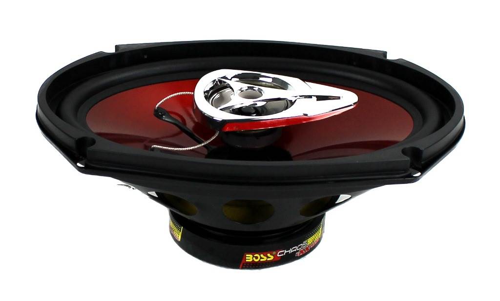 2 Boss CH6920 6"x9" 2-Way 350W Car Speakers and 2 QTW6X9 Angled 6x9" Speaker Box