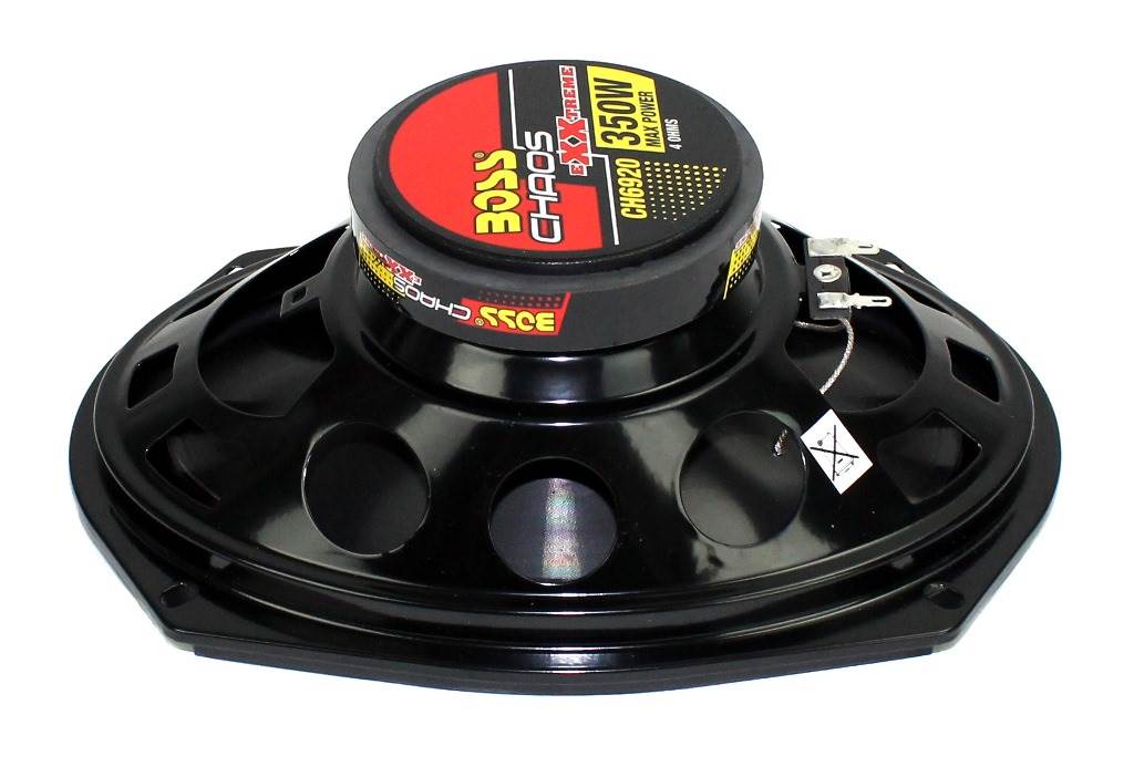 2 Boss CH6920 6"x9" 2-Way 350W Car Speakers and 2 QTW6X9 Angled 6x9" Speaker Box