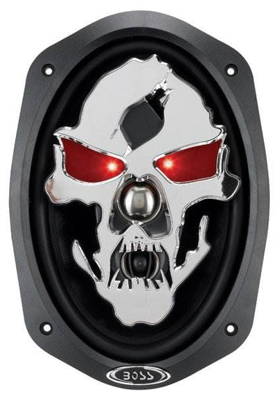 2) Boss SK693 6x9" 600W 3-Way Car Speakers + 2) QTW6X9 Angled 6x9" Speaker Box