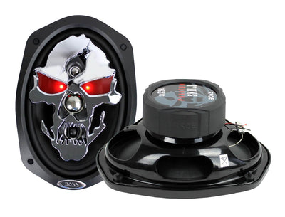 2) Boss SK694 6x9" 700W 4 Way Car Speakers + 2) QTW6X9 Angled 6x9" Speaker Box
