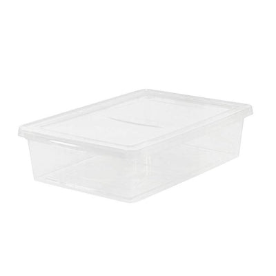 IRIS USA 28 Quart Plastic Storage Box with Non Latching Lid, 2 pack (Open Box)