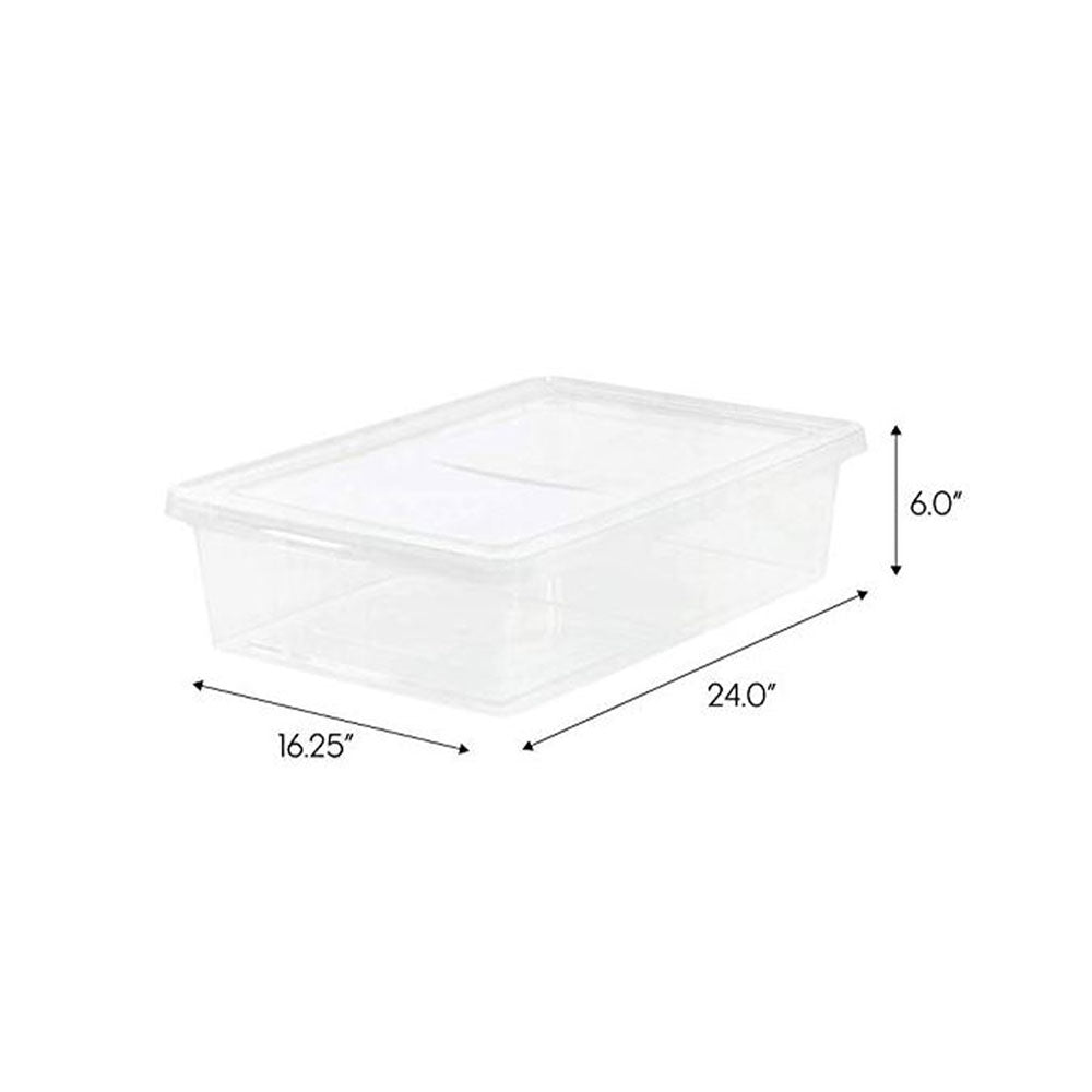 IRIS USA 28 Quart Plastic Storage Box with Non Latching Lid, 2 pack (Open Box)