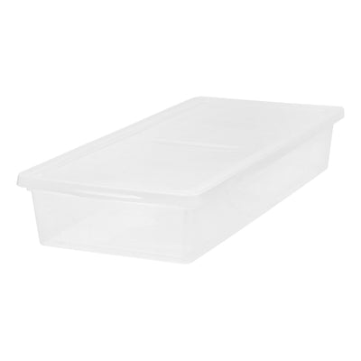 IRIS USA 41 Quart Utility Storage Tote w/ Secure Snap Tight Lid, Clear (6 Pack)