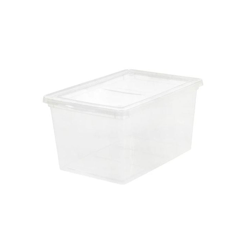 IRIS USA 58 Quart Plastic Storage Container w/ Non Latching lid, Clear (6 Pack)