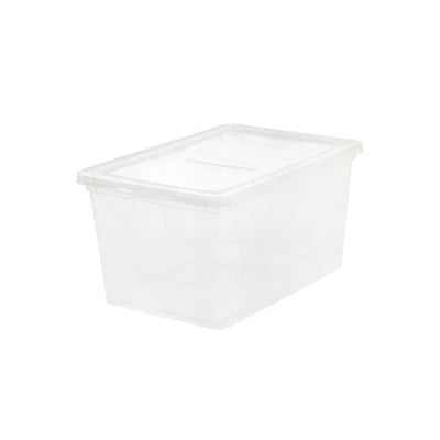 IRIS USA 58 Quart Plastic Storage Container w/ Non Latching lid, Clear (6 Pack)