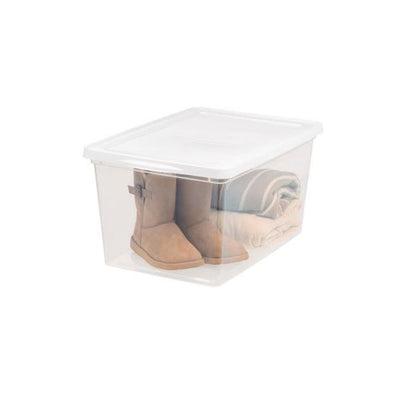 IRIS USA 58 Quart Plastic Container w/ Non Latching lid (6 Pack) (Open Box)