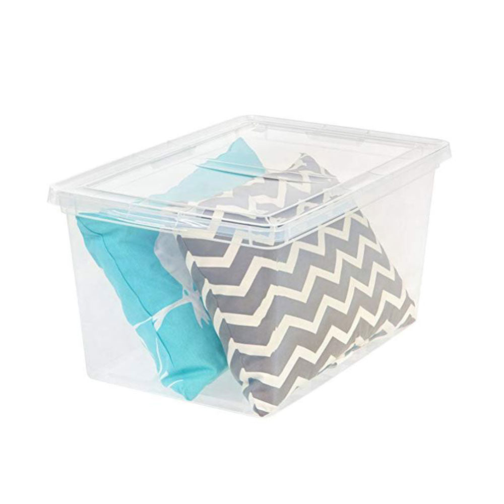 IRIS USA 58 Quart Plastic Container w/ Non Latching lid (6 Pack) (Open Box)