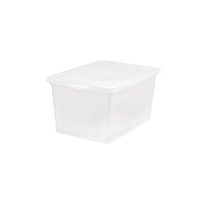 IRIS USA 58 Quart Plastic Storage Container w/ Non Latching lid, Clear (6 Pack)