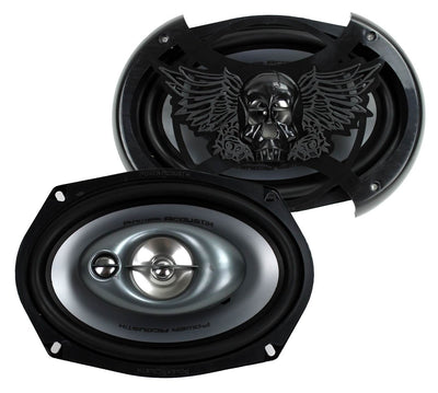 2) Power Acoustik 6x9" 360W Car Speakers + 2) Angled 6x9" Speaker Box (Open Box)