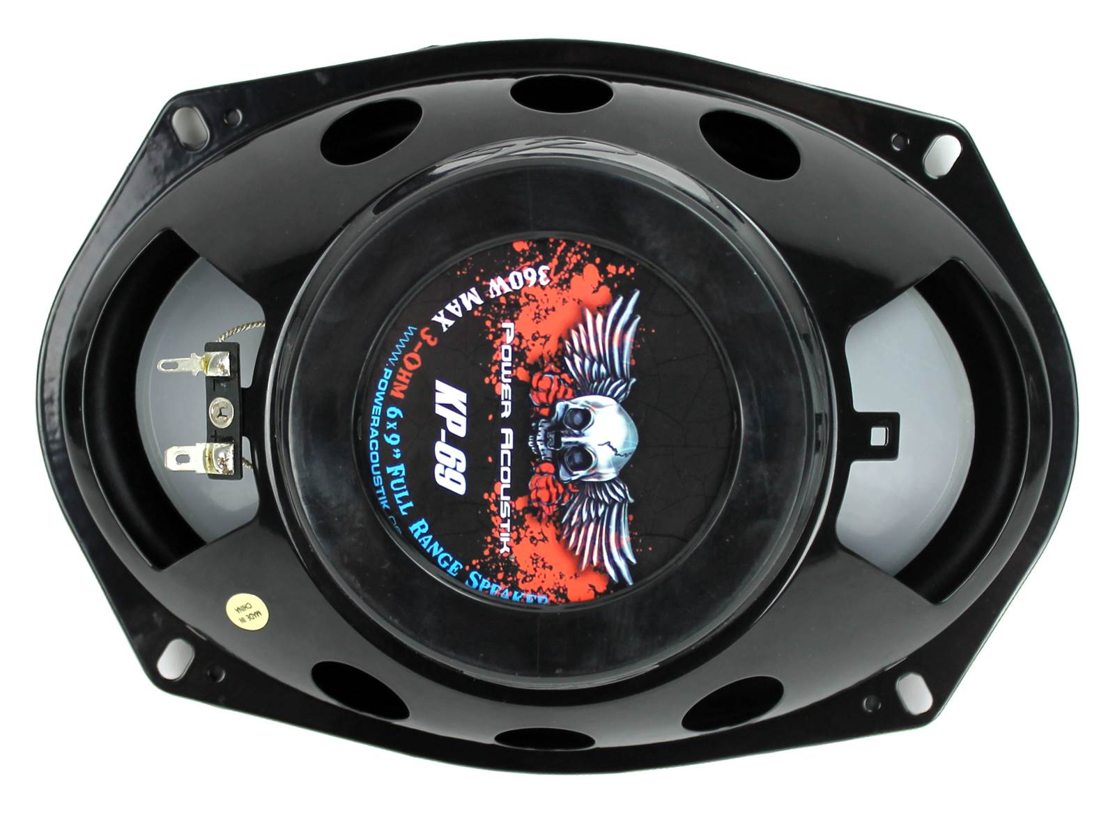2) Power Acoustik 6x9" 360W Car Speakers + 2) Angled 6x9" Speaker Box (Open Box)