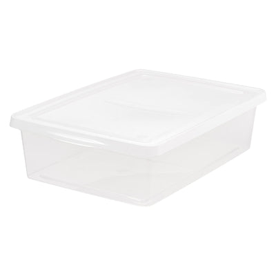 IRIS USA 28 Qt Storage Tote w/ Secure Snap Tight Lid, Clear (10 Pack) (Open Box)