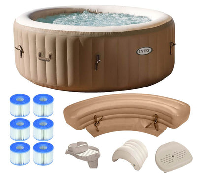 Intex Pure Spa 4-Person Inflatable Portable Hot Tub Ultimate Bundle Package