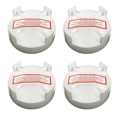 4) NEW Pentair R172008W Pool Spa Threaded White Cap Replacements Rainbow Feeder