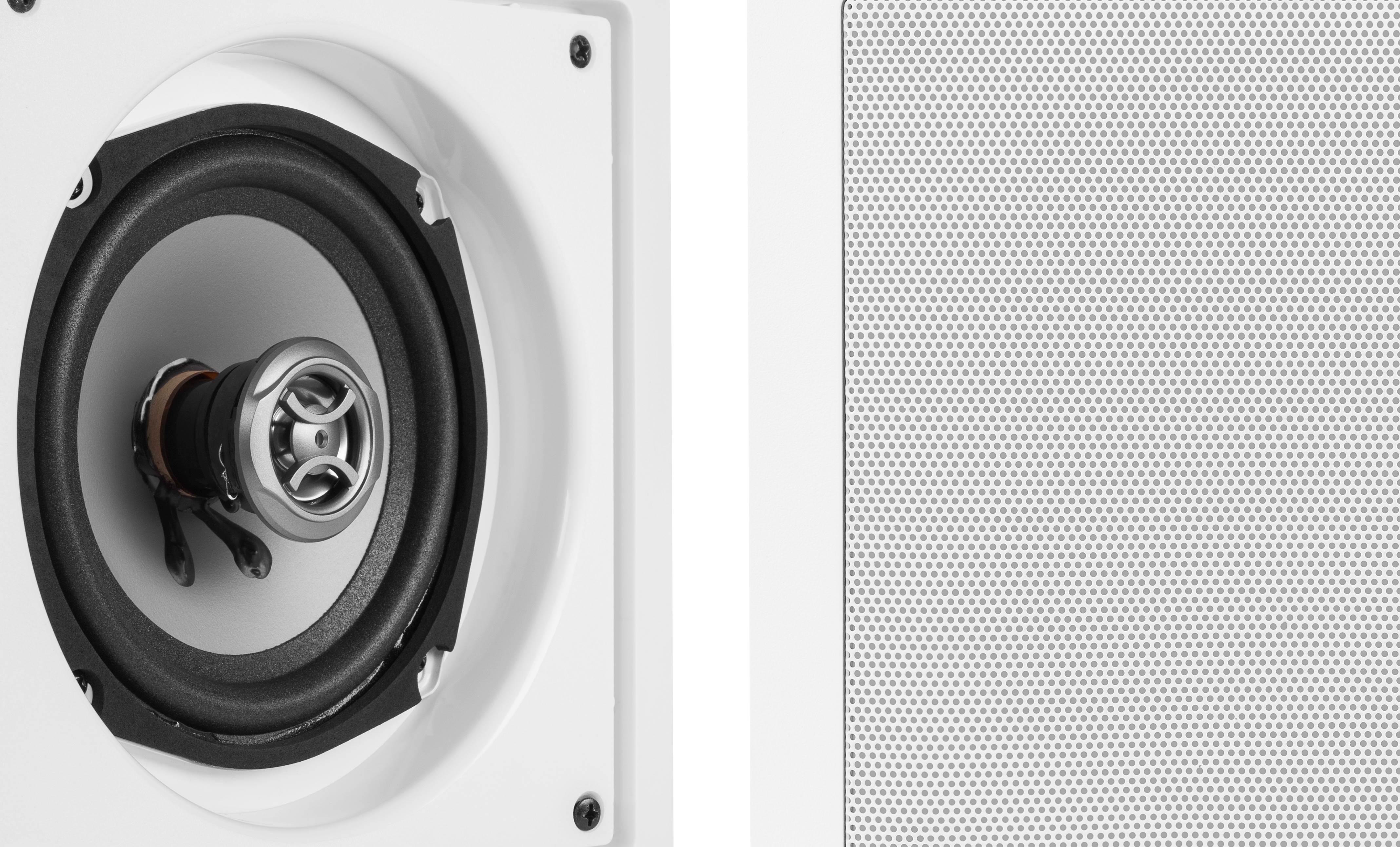 8) VM AUDIO Shaker 5.25" 125W Square In Ceiling/In Wall Surround Sound Speakers