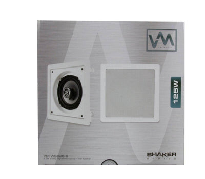 8) VM AUDIO Shaker 5.25" 125W Square In Ceiling/In Wall Surround Sound Speakers