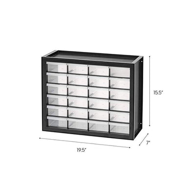 IRIS USA 24 Drawer Parts and Hardware Cabinet Storage Organizer Black (Open Box)