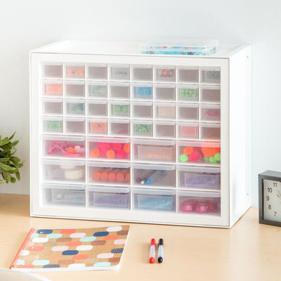 Iris 44 Drawer Clear Plastic Craft Garage Workshop Storage Cabinet (2 Pack)