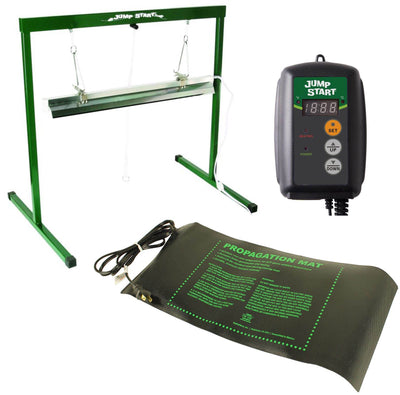 17W Seedling Heat Mat + Hydrofarm MTPRTC Temp Controller & JSV2 Lighting System