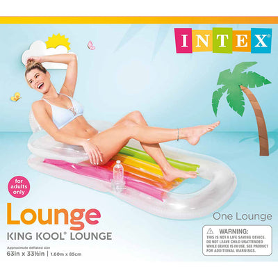 Intex King Kool Inflatable Lounging Swimming Pool Float, Multi-colored (Used) - VMInnovations