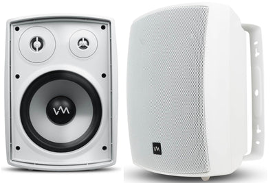 4) VM Audio SR-WOD5 White Pair Waterproof Indoor/Outdoor Patio Speakers + Wiring