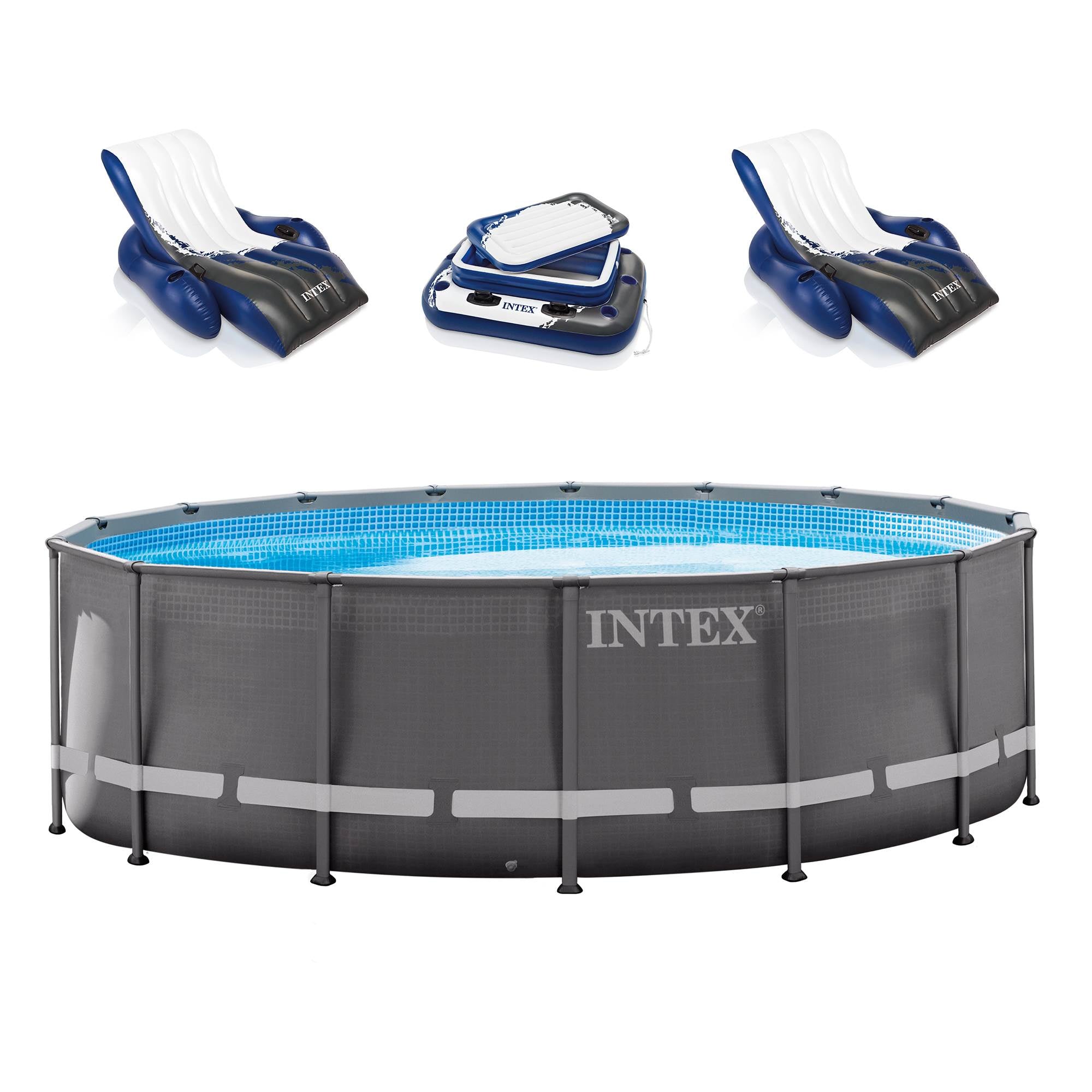 Intex 16' x 48" Ultra Frame Swimming Pool Set w/ 1500 GPH Krystal Clear Pump