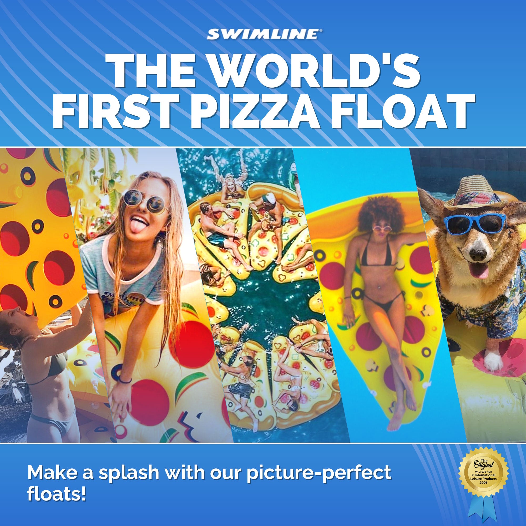 Swimline 90645 Pool Inflatable Pizza Slice Float Raft Water (Open Box) - VMInnovations