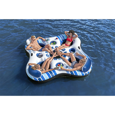 Bestway Hydro-Force Rapid Rider 4 Person Inflatable River Tube Lounger, Blue - VMInnovations