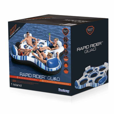 Bestway Hydro-Force Rapid Rider 4 Person Inflatable River Tube Lounger, Blue - VMInnovations