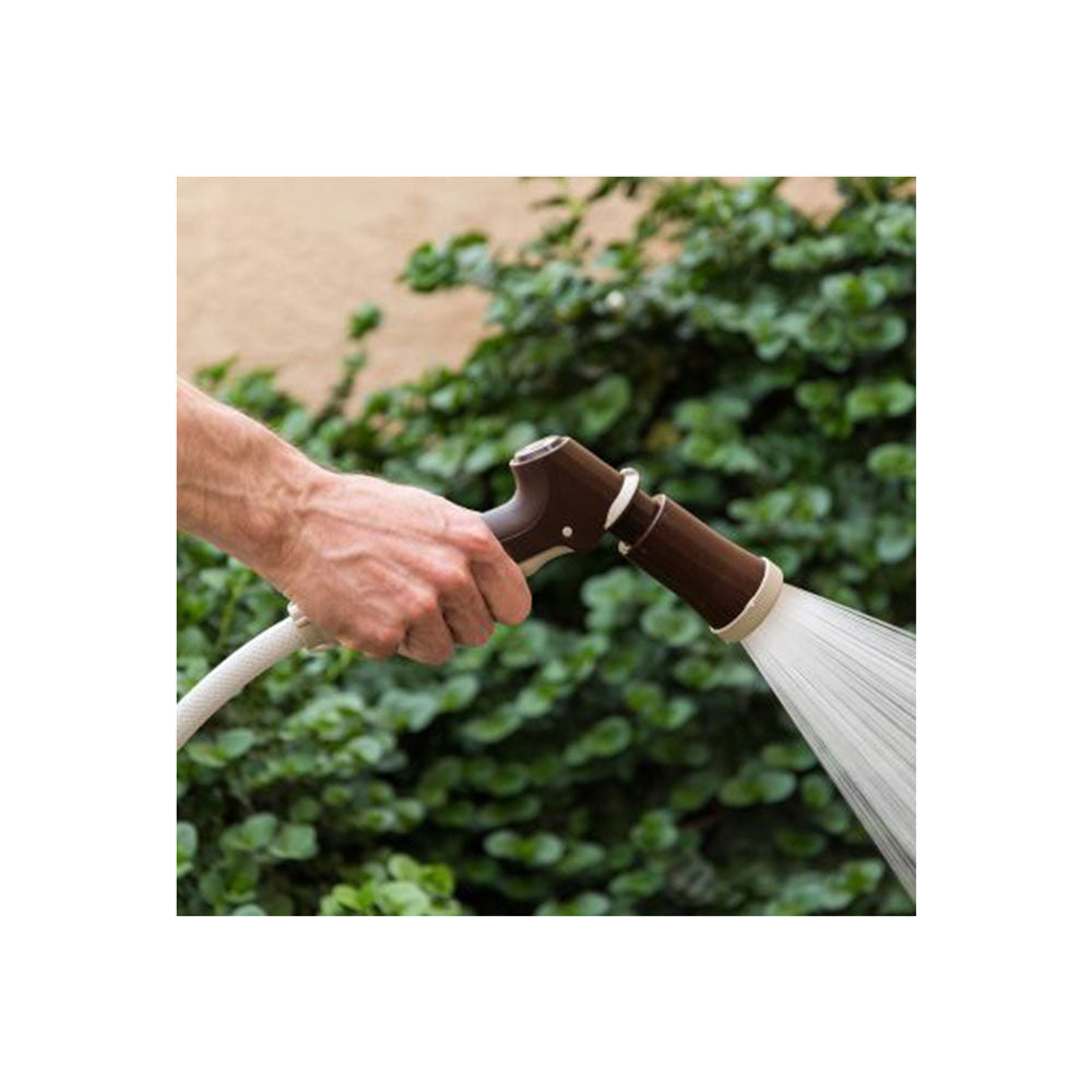 IRIS USA 98.42 Foot Portable Mobile Hose Reel Storage Caddy with Nozzle, Brown