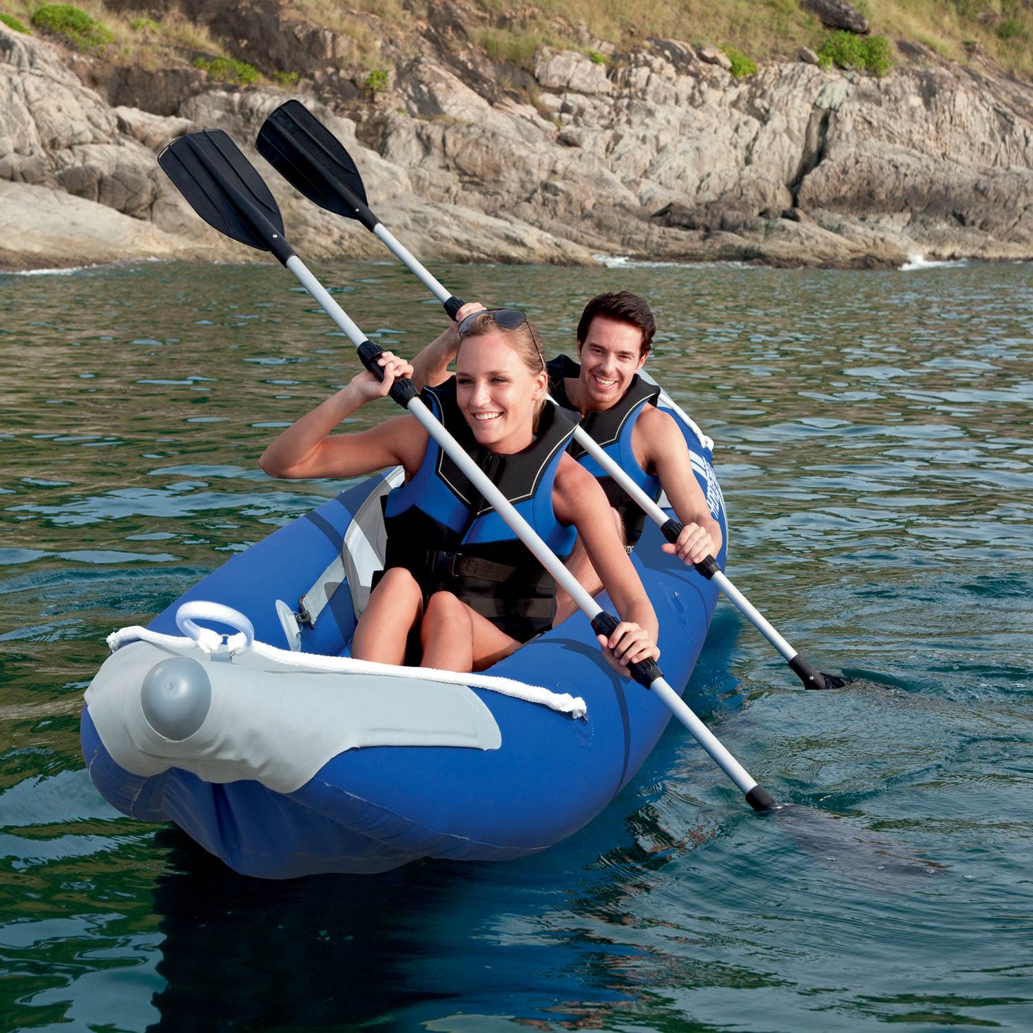 Bestway Bolt X2 Two Person Kayak Boat Raft with Pump and Oars | 65061 - Used