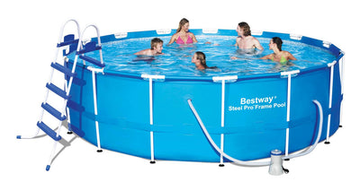 Bestway 15 x 48" Steel Pro Frame Above Ground Swimming Pool Set 56362E-Open Box