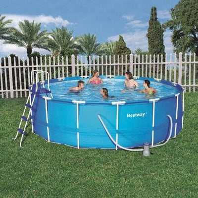 Bestway 15 x 48" Steel Pro Frame Above Ground Swimming Pool Set 56362E-Open Box