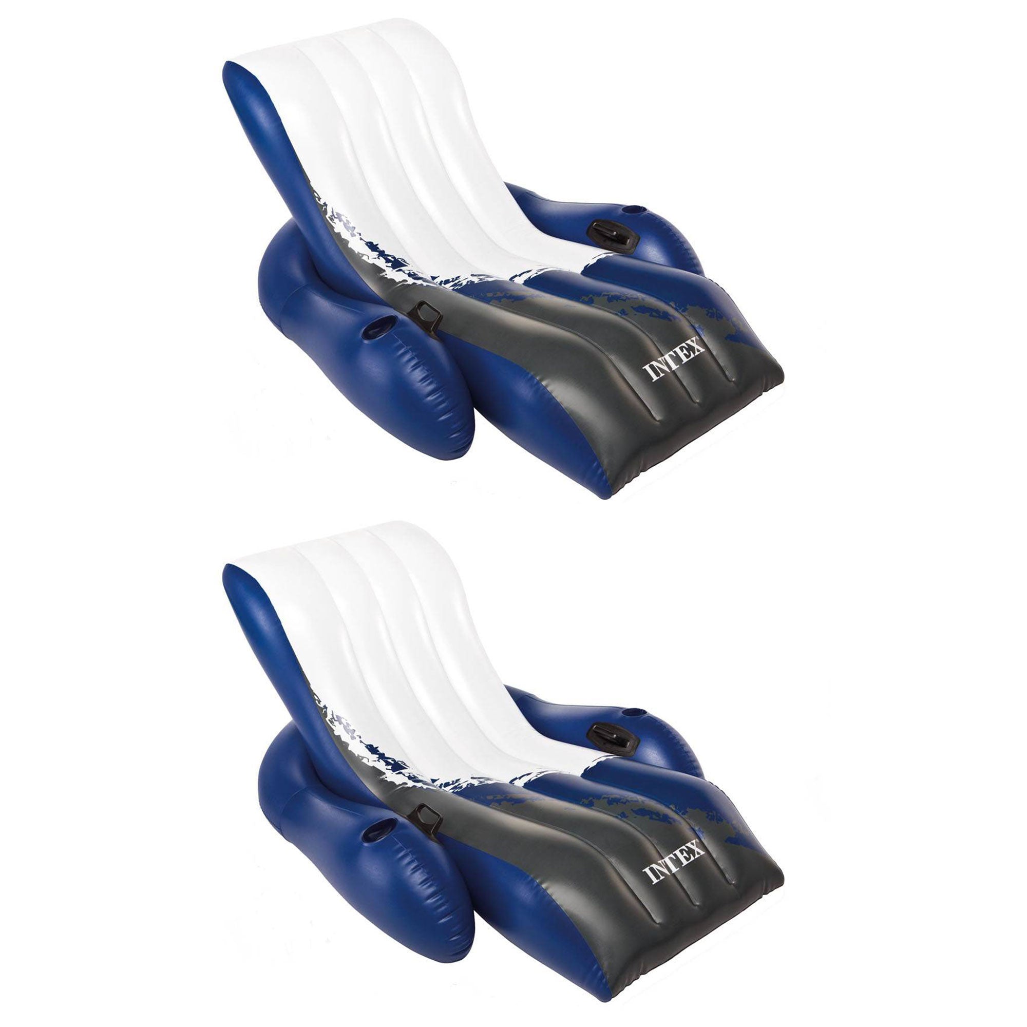 Intex Inflatable Floating Comfortable Recliner Lounges (2 Pack) (Open Box) - VMInnovations