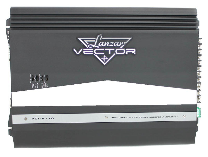 Lanzar VCT4110 2000W 4-Channel Car Audio Amplifier Amp and 8 Gauge Amp Kit