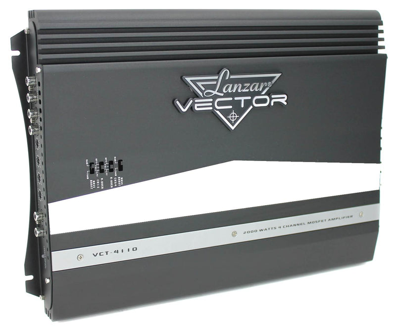 Lanzar VCT4110 2000W 4-Channel Car Amplifier + 2-Farad Capacitor + 8 Ga Amp Kit