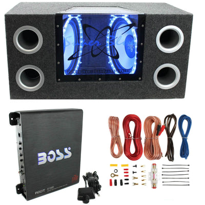 Pyramid BNPS122 12" 1200W Car Audio Subwoofer w/ Box,1100W Mono Amp,& Wiring Kit