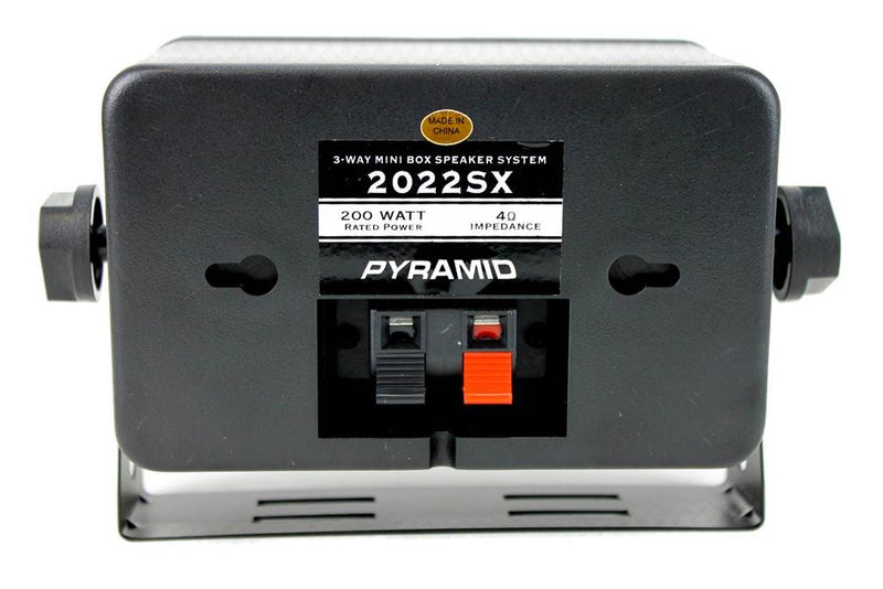 Pyramid 2022SX 3.75" 200W 3-Way Mini Car/Home Audio Box Speakers + 14 Gauge Wire