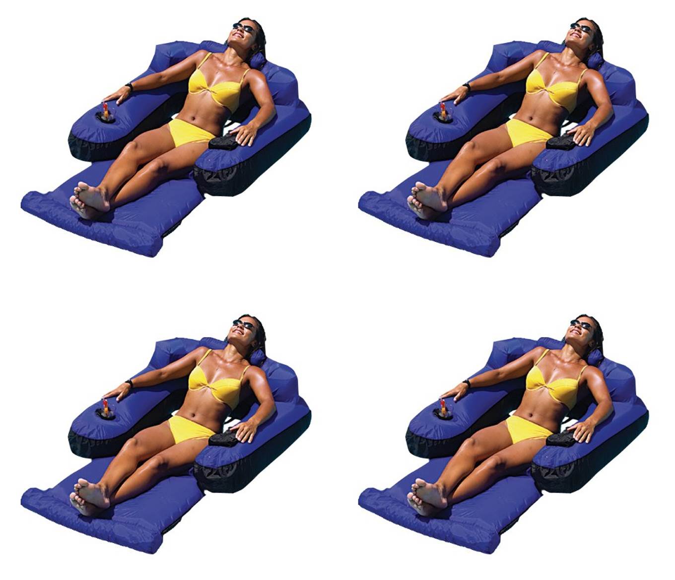 Swimline Swimming Pool Fabric Inflatable Ultimate Floating Loungers (4 Pack)