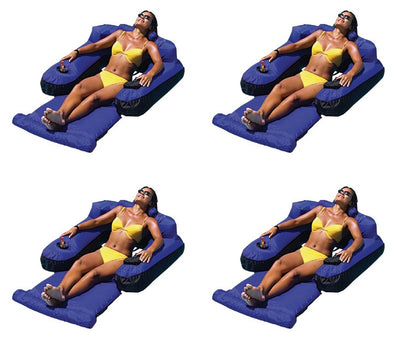 Swimline Swimming Pool Fabric Inflatable Ultimate Floating Loungers (4 Pack)