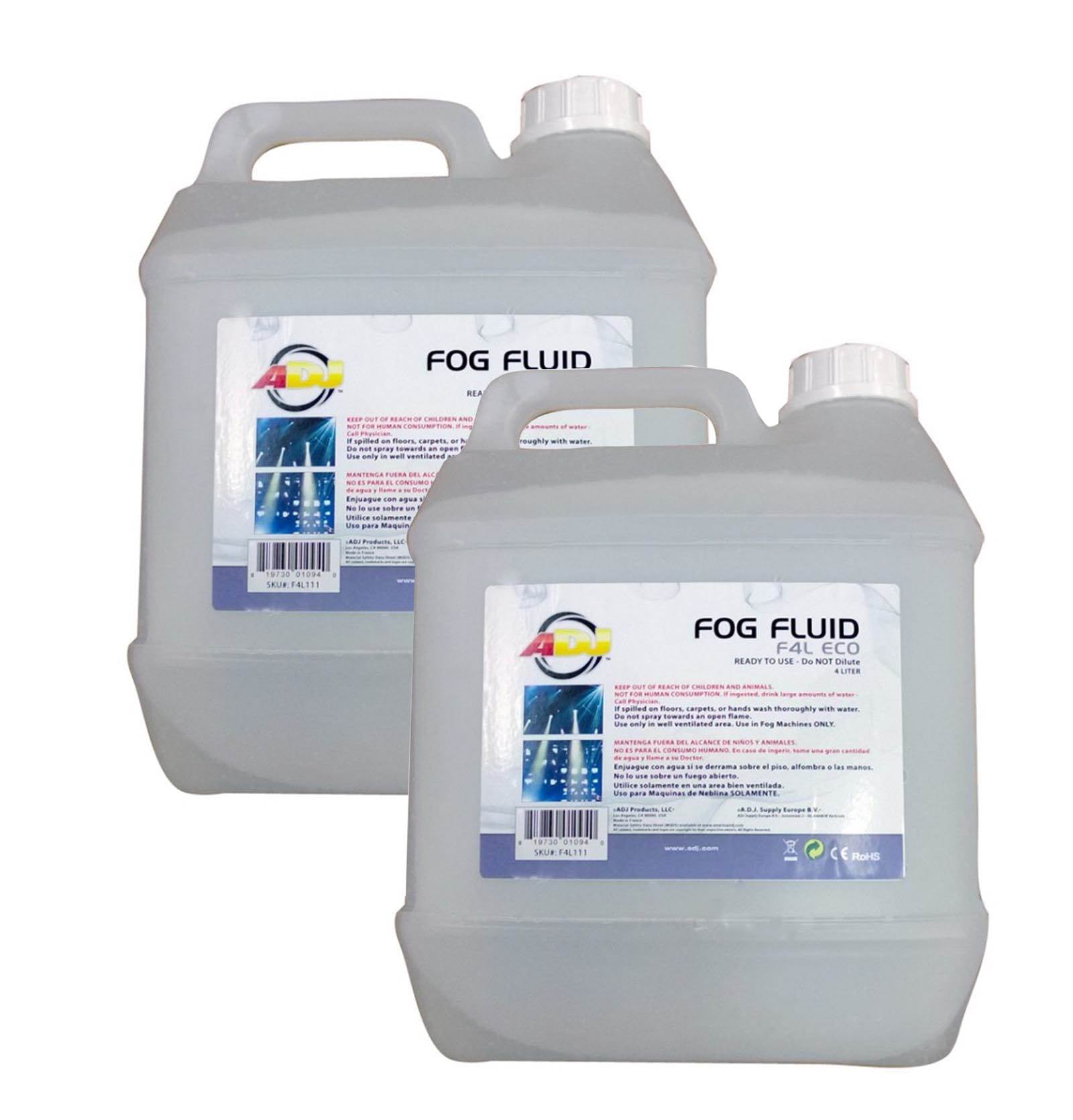 2 AMERICAN DJ F4L ECO-FOG 4 Liter Bottles of Fog/Smoke Machine Liquid Juice - VMInnovations