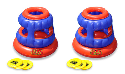 2) Swimline 90286 Slot Slam Disc Toss Inflatable Floating Swimming Pool Games