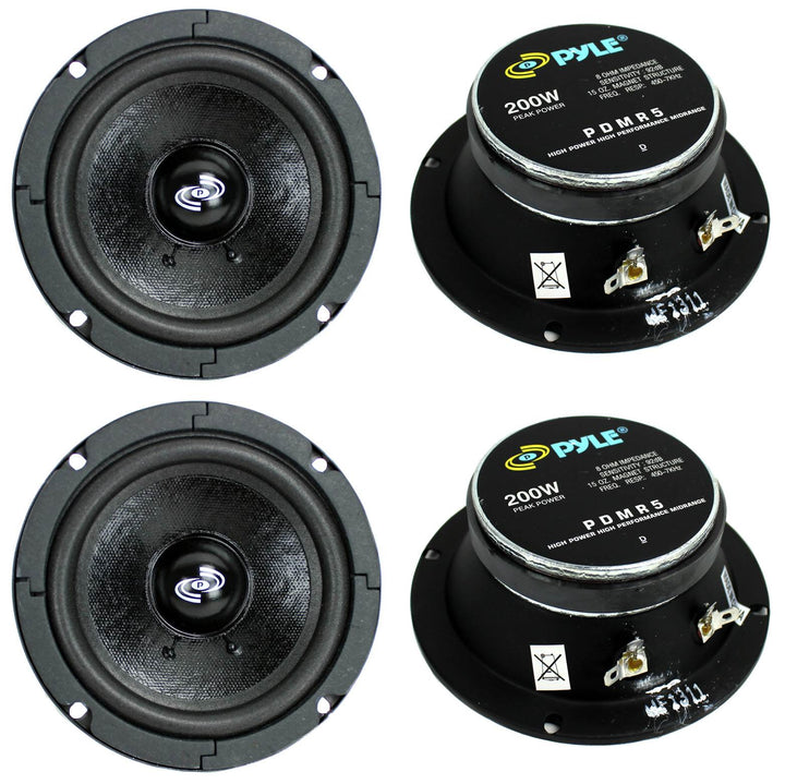 4) Pyle Pro PDMR5 5" 800W Car DJ/Home Mid Bass MidRange Speakers Drivers Audio