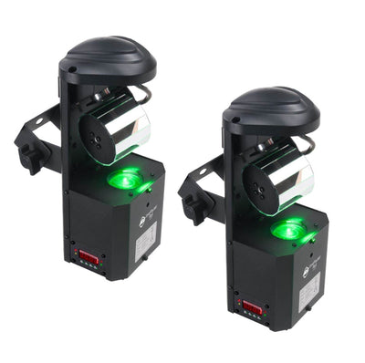 (2) AMERICAN DJ Inno Pocket Roll LED Mini Barrel Mirrored Scannner Effect Lights