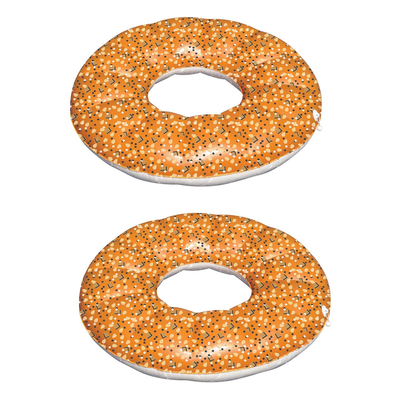 Swimline 48 Inch Inflatable Everything Bagel Swimming Pool Float Tube (2 Pack) - VMInnovations