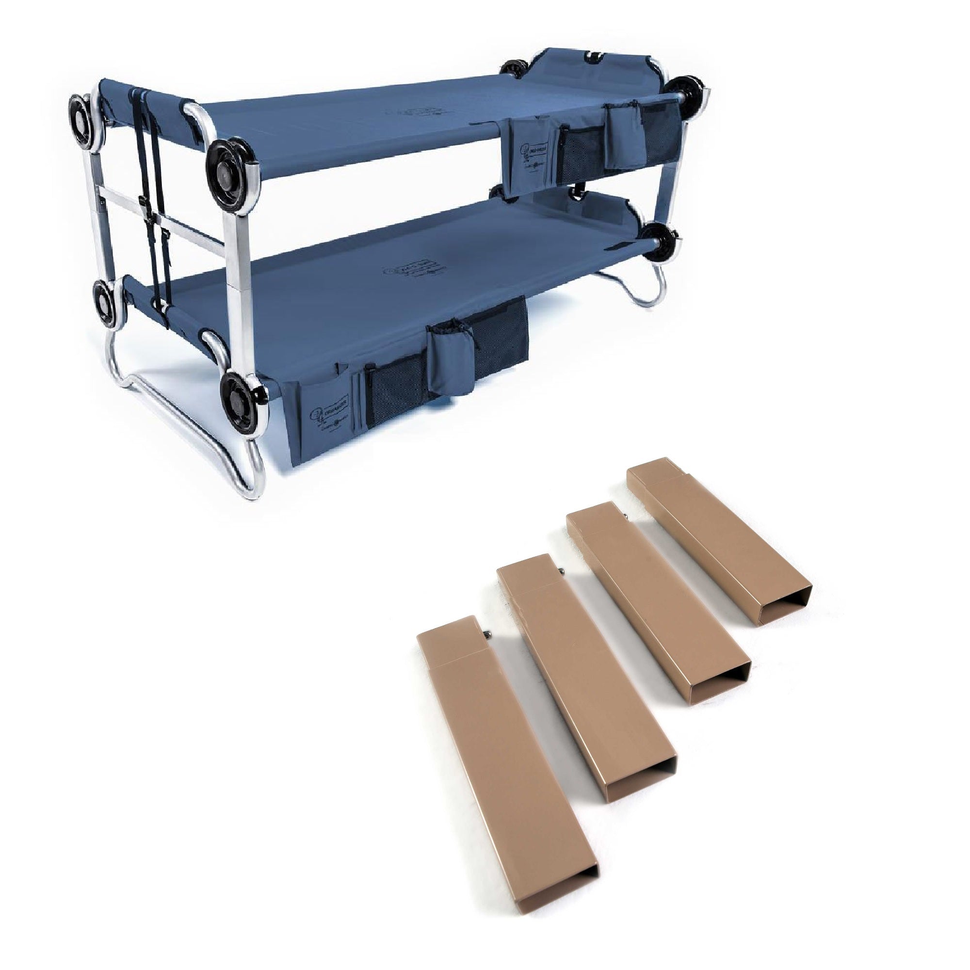 Disc-O-Bed Youth Kid-O-Bunk Camping Cot with Organizers and 7" Steel Leg Height