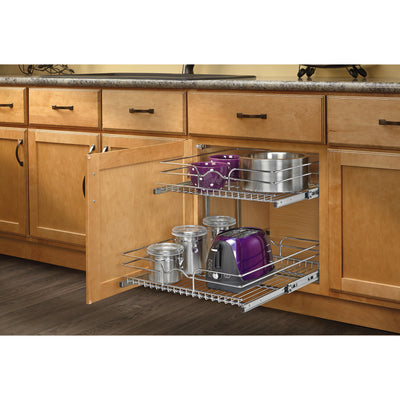 Rev-A-Shelf 21” Wire Basket Pull Out Cabinet Organizer & 21” Cookware Organizer